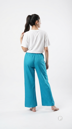 Sky Blue Cotton Straight Palazzo | P04388