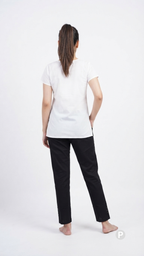 Black Cotton Straight Trouser | P04425