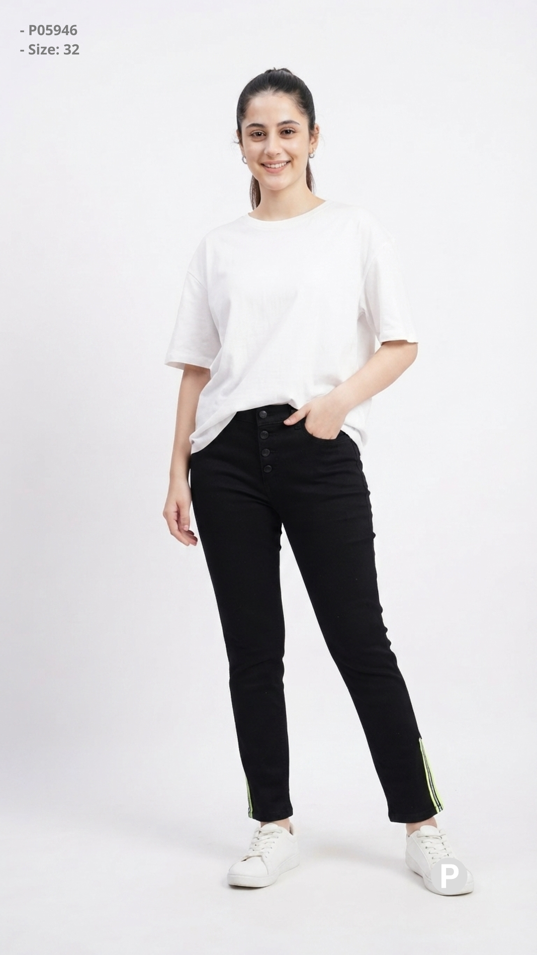 Black Denim Skinny Jeans | P05946