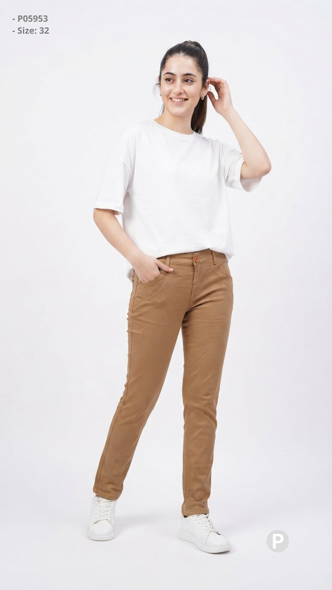 Brown Cotton Jeans | P05953