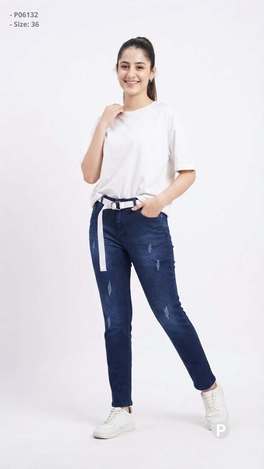 Navy Blue Denim Skinny Jeans | P06132
