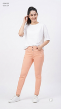 Orange Cotton Skinny Jeans | P06135