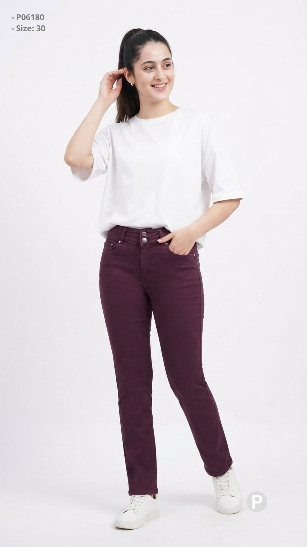 Purple Cotton Normal Jeans | P06180