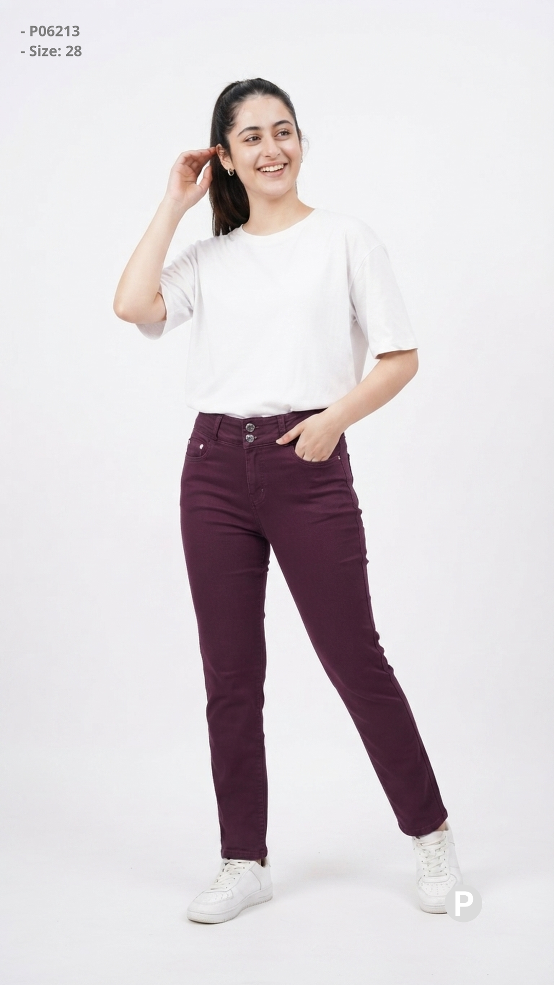 Purple Cotton Jeans | P06213