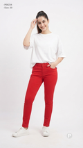 Red Cotton Skinny Jeans | P06234
