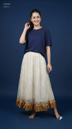 Cream Flared Skirt | P08090