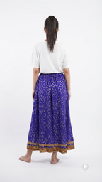 Blue Printed Flared Skirt | P08090
