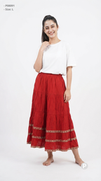 Red Plain Skirt | P08091