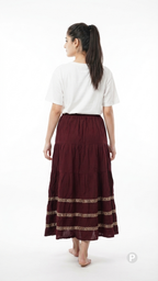 Maroon Plain Skirt | P08091