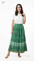 Green Printed A line Skirt | P08092
