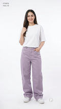 Lavender Cotton Loose Jeans | P15876