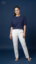 White Cotton Normal Jeans | P17597