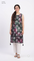 Blacki Cotton Straight Single Kurti | P19752