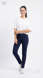 Navy Blue Hosiery Straight Lower | P20729