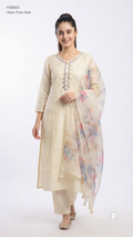 Off White Cotton Printed Kurti Set | P28653