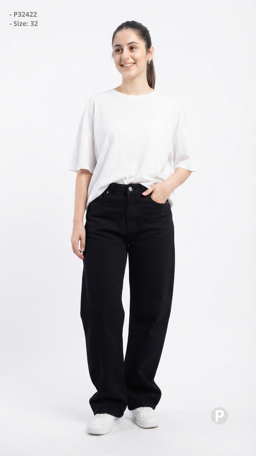 Black Denim Baggy Jeans | P32422