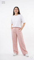Pink Linen Loose Jeans | P32929