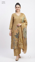 Gold Cotton Printed Kurti Set | P38084