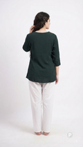 Dark Green Rayon Short Kurti | P39002