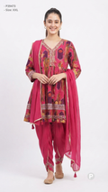 Pink Cotton Printed Short Frock Kurti| P39473