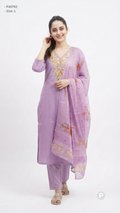 Lavender Cotton Printed Kurti Set | P40792