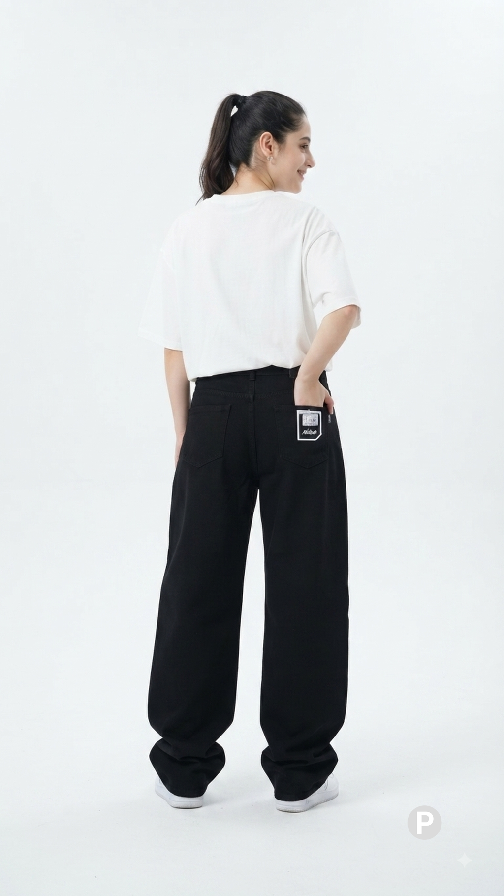 Black Denim Baggy Jeans | P43014