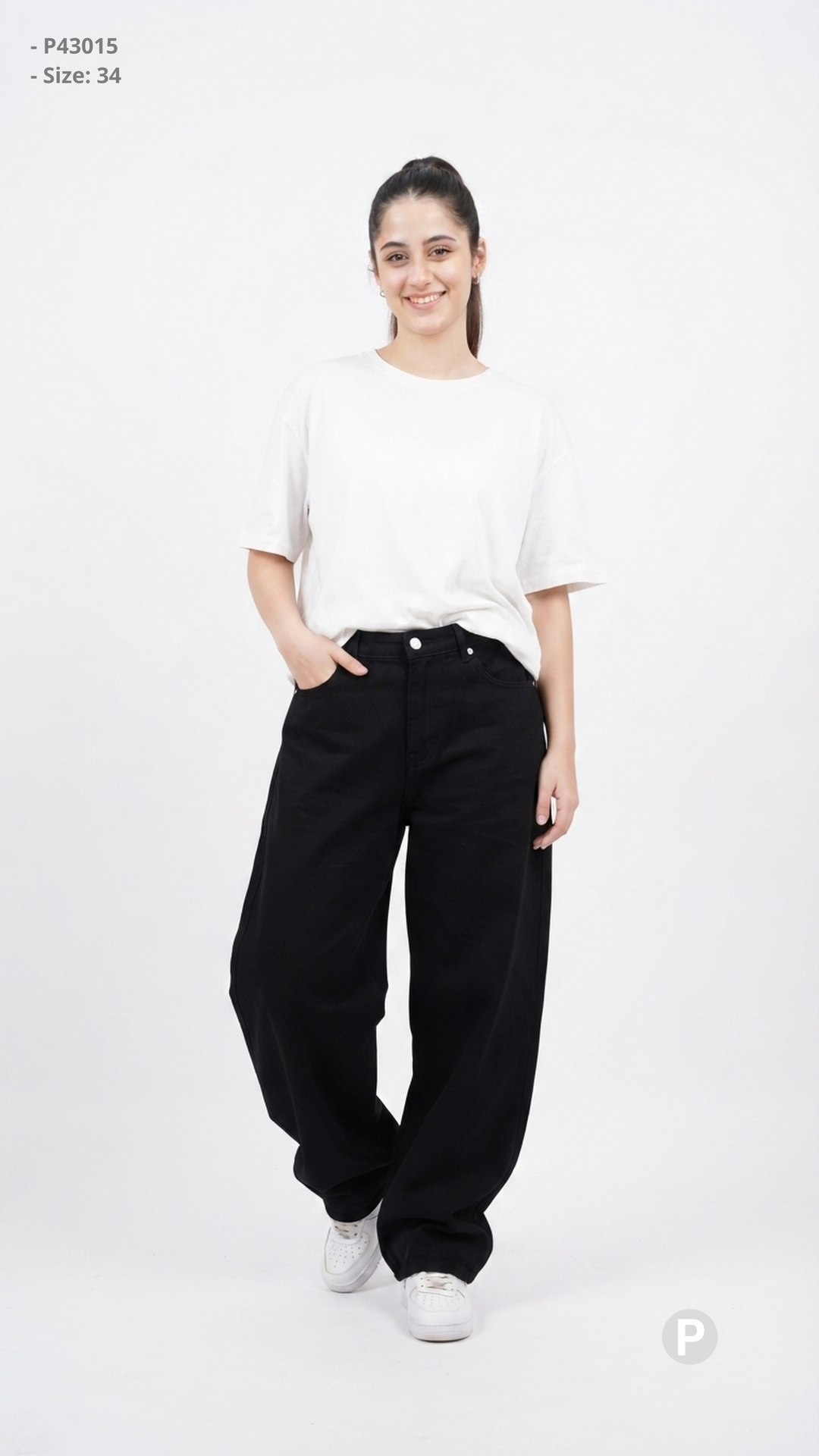 Black Denim Baggy Jeans | P43015