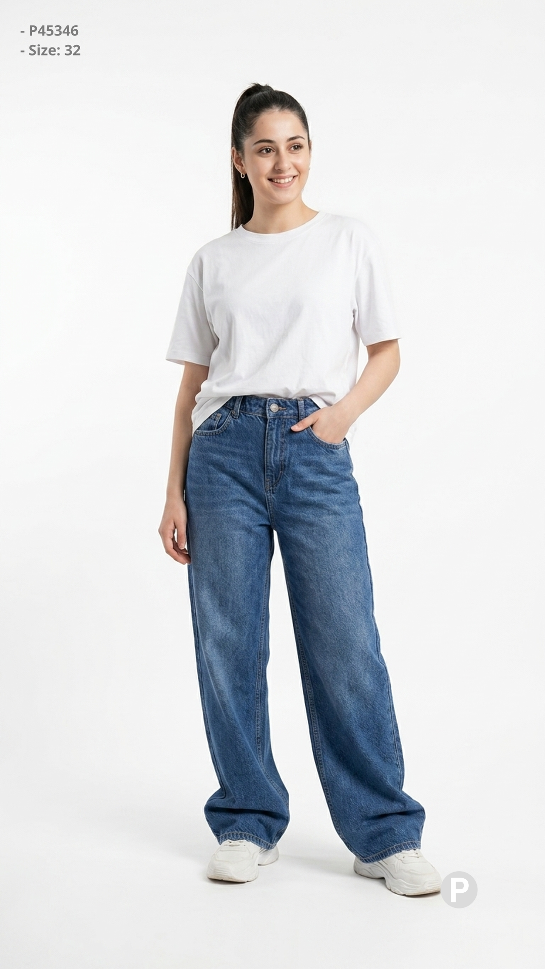 Blue Denim Baggy Jeans | P45346