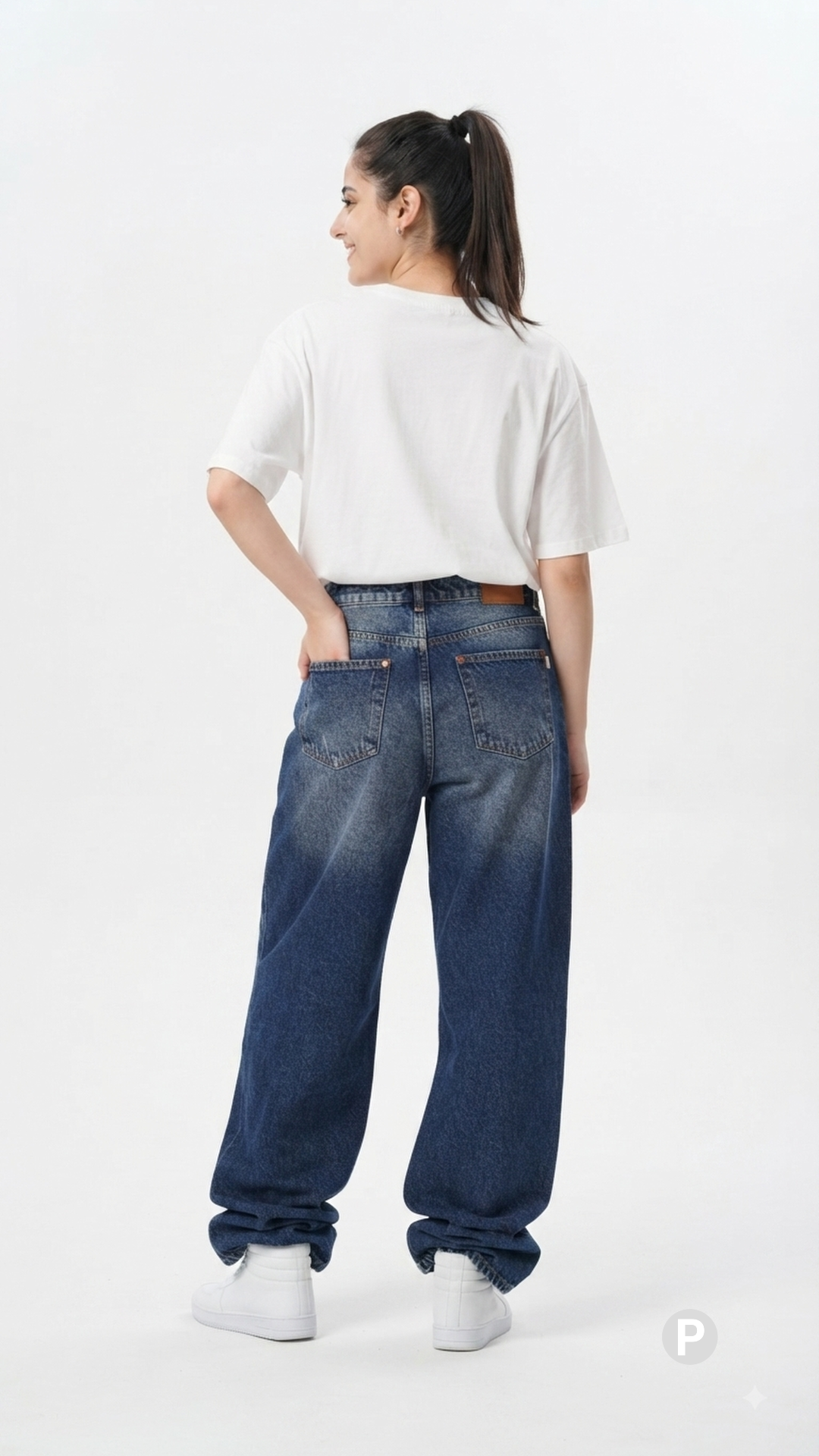 Blue Denim Baggy Jeans | P45346