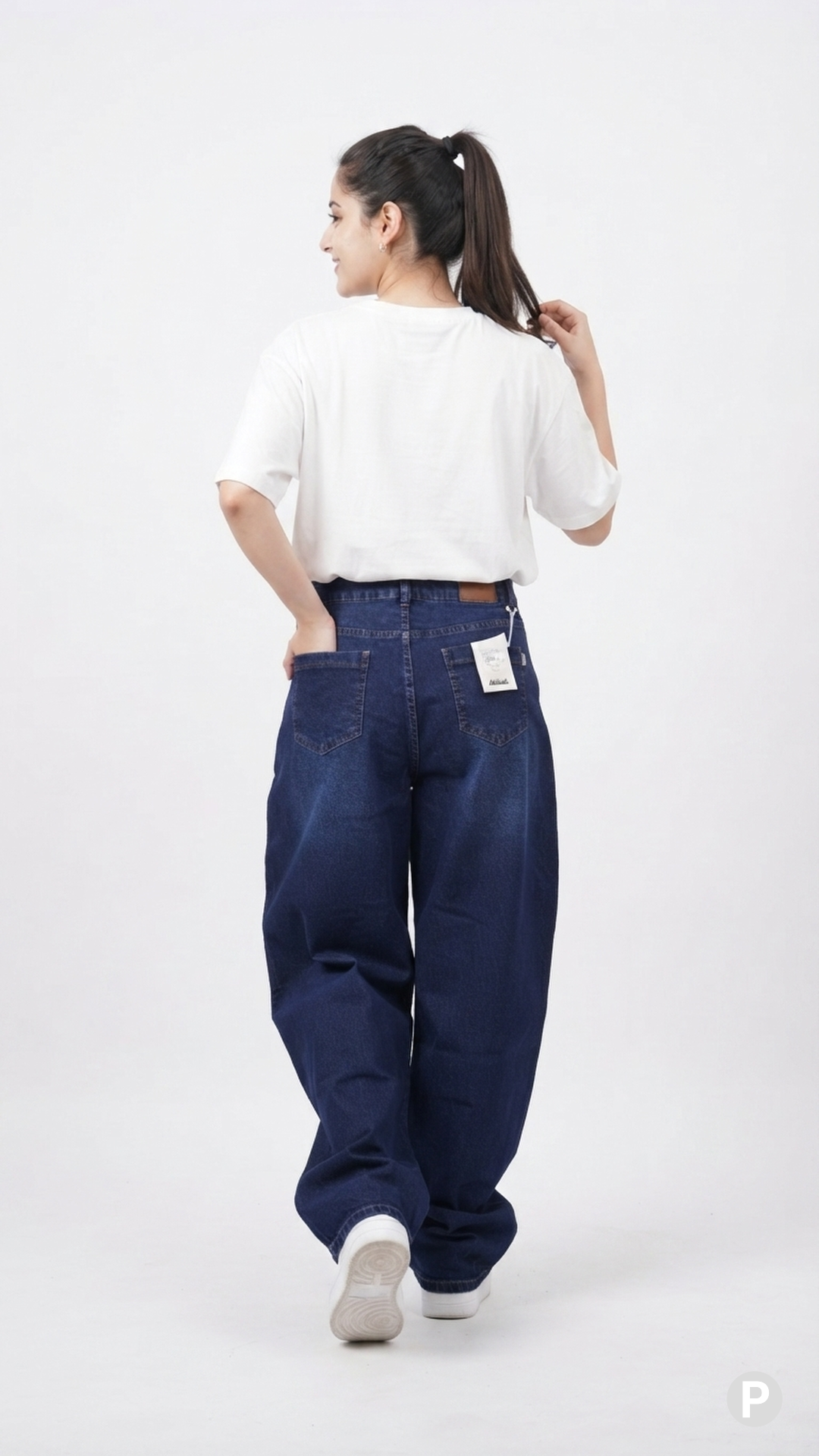 Dark Blue Denim Baggy Jeans | P45349