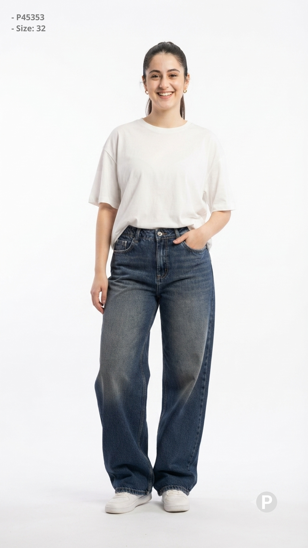 Blue Denim Baggy Jeans | P45353