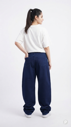 Navy Blue Denim Baggy Jeans | P45357