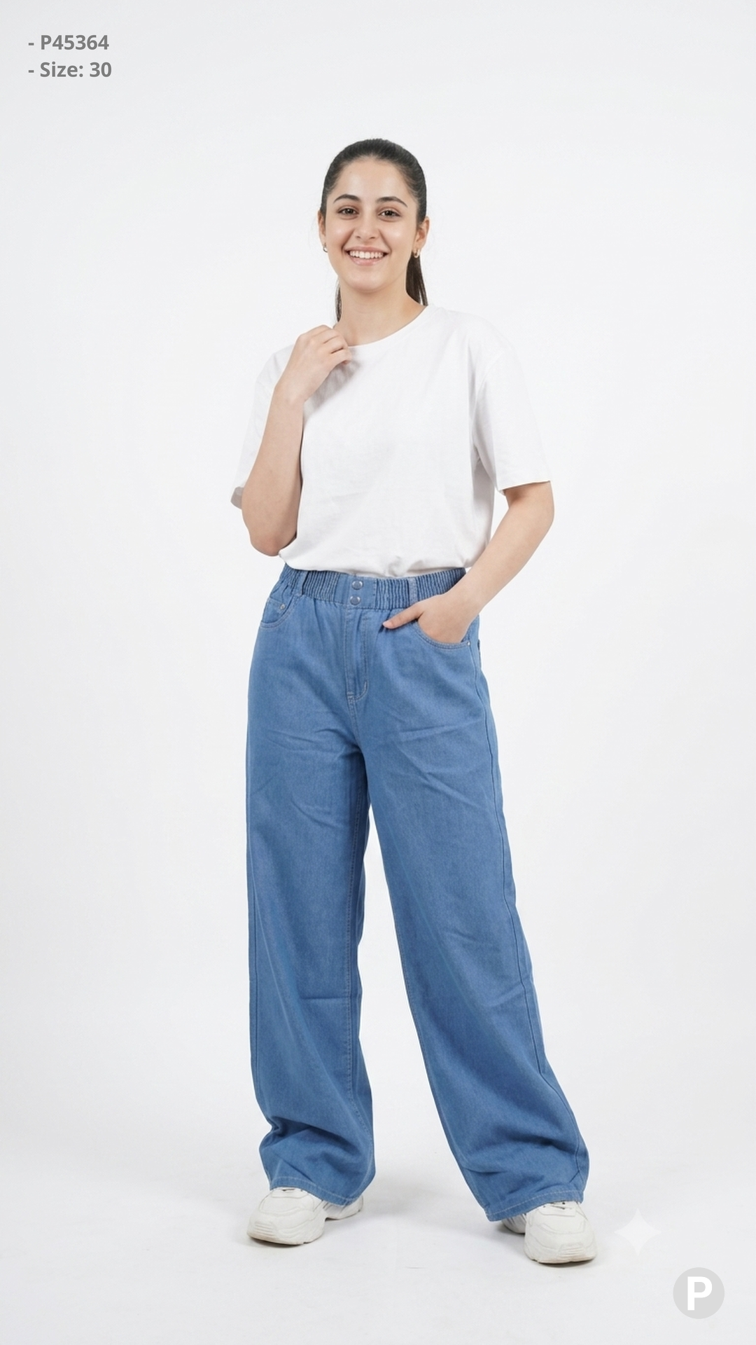 Light Blue Denim Baggy Jeans | P45364