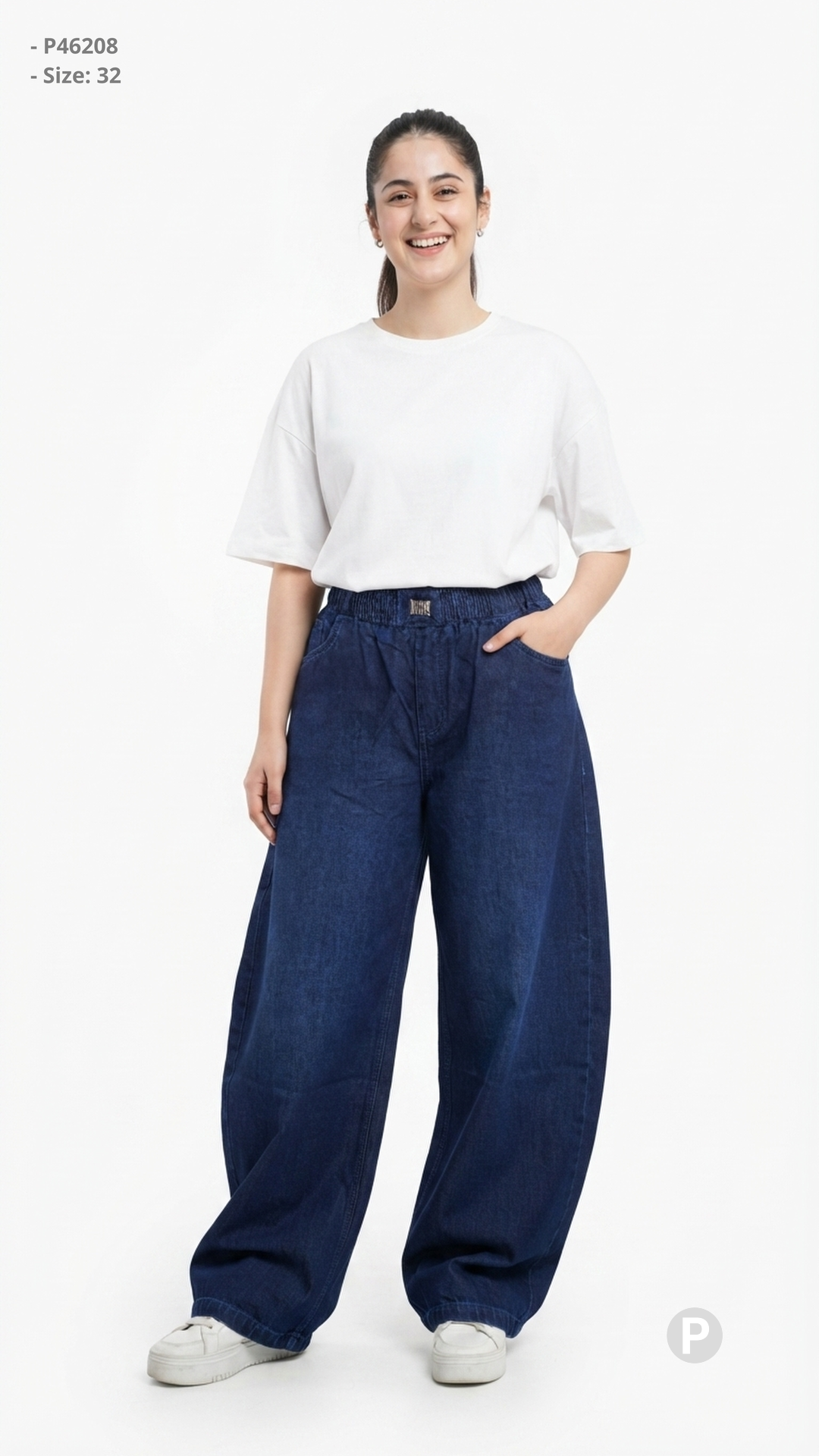 Navy Blue Denim Baggy Jeans | P46208