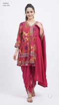 Magenta  Printed Short Frock Kurti| P46824