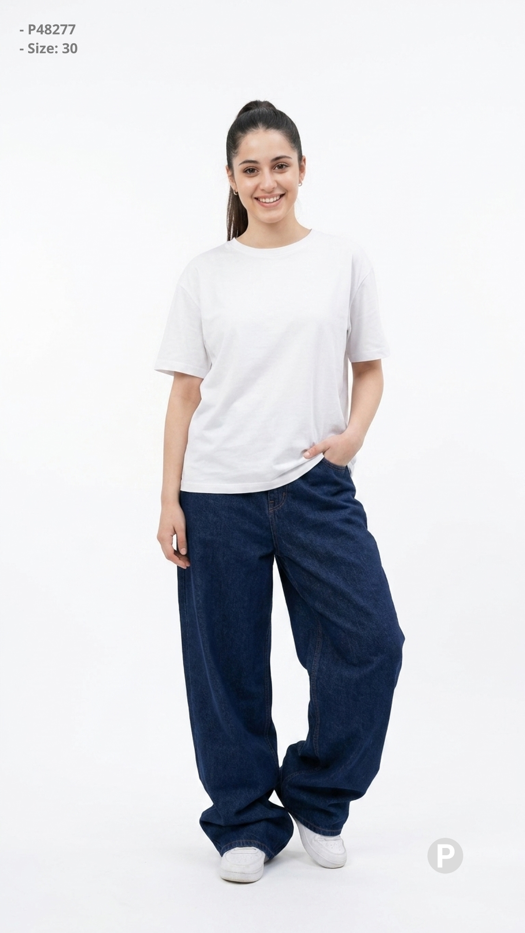 Dark Blue Denim Baggy Jeans | P48277