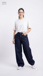 Navy Blue Denim Baggy Jeans | P48278