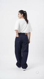 Navy Blue Denim Baggy Jeans | P48278