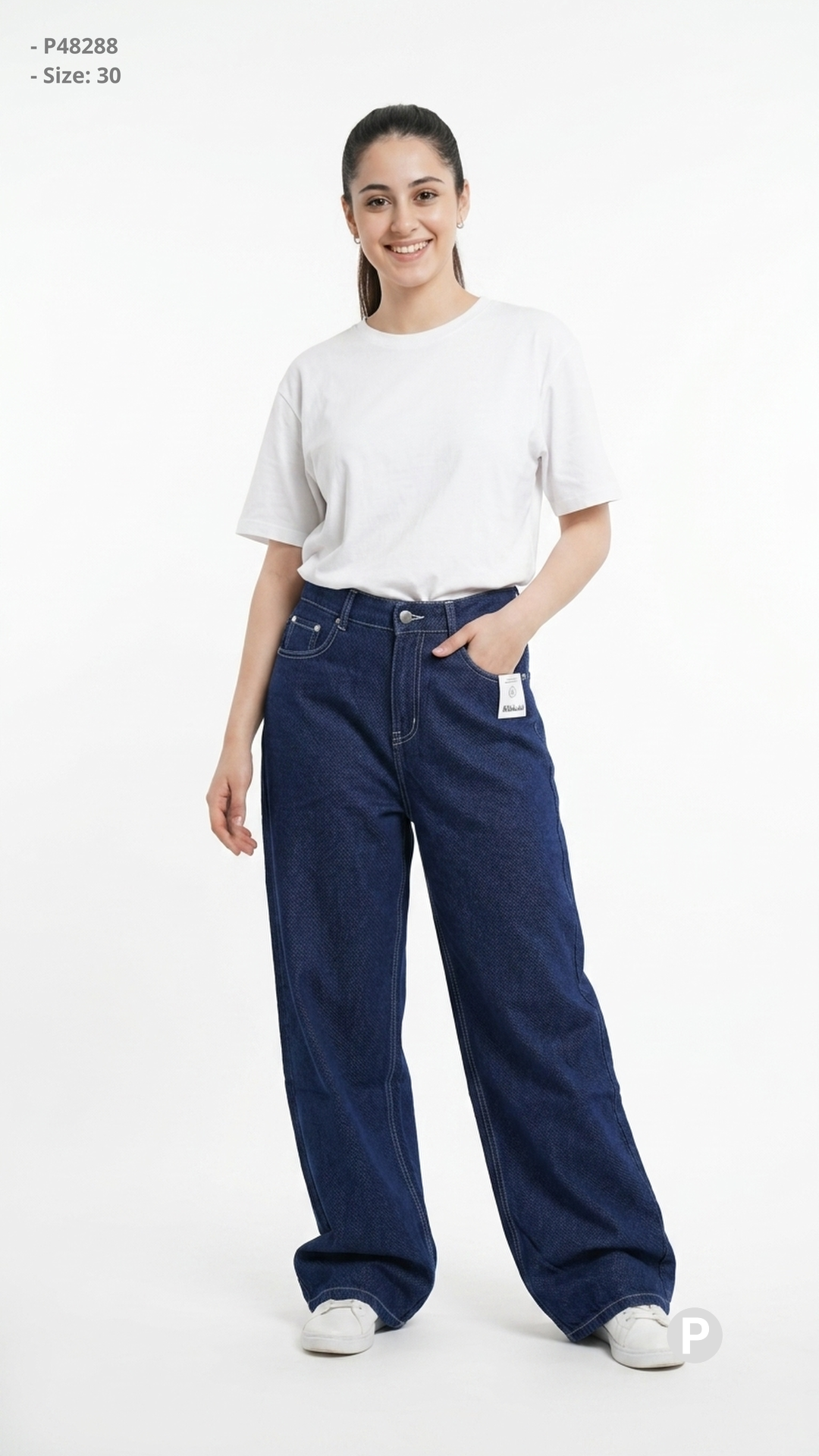 Dark Blue Denim Baggy Jeans | P48288