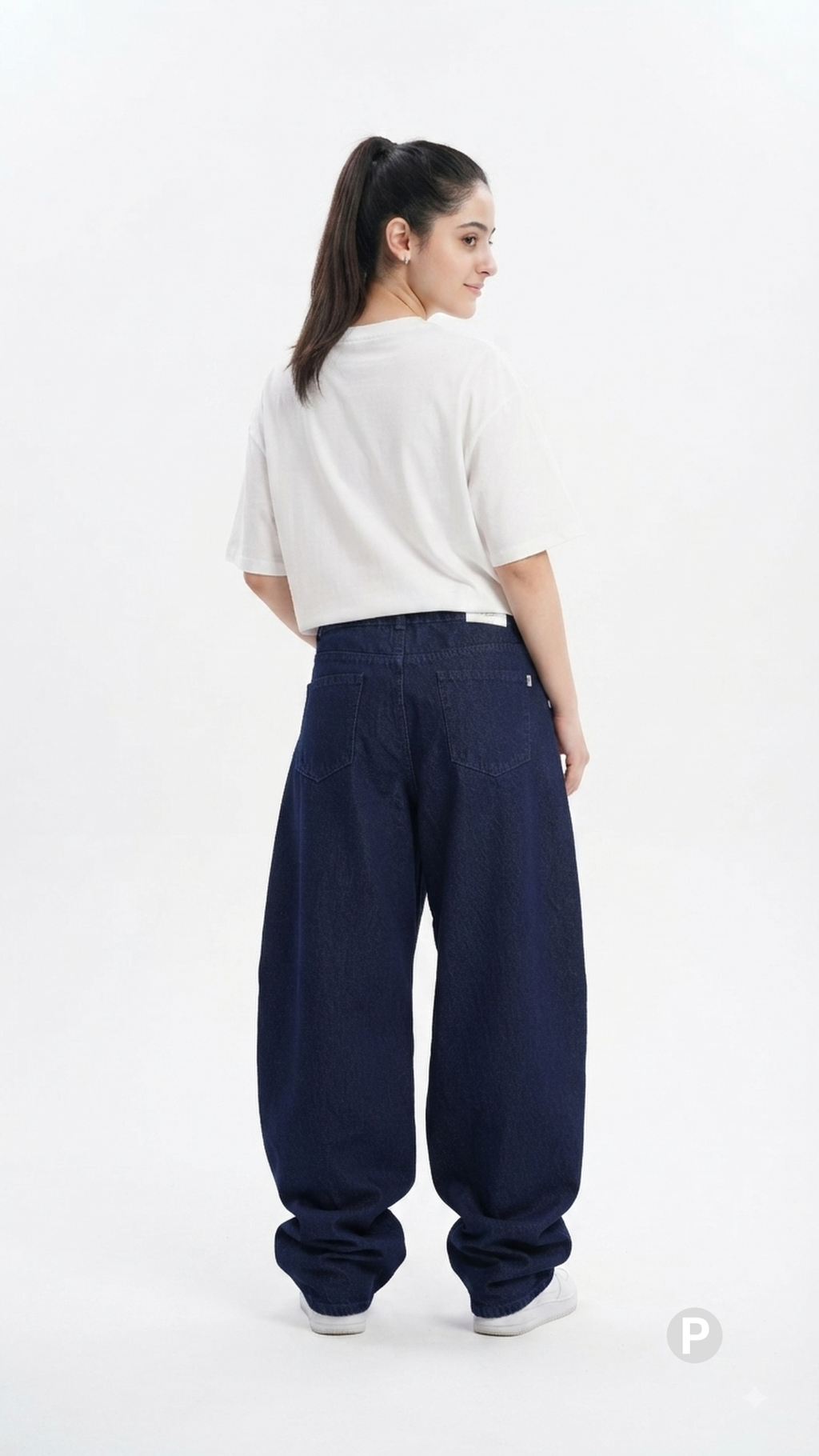 Navy Blue Denim Baggy Jeans | P48290
