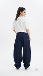 Navy Blue Denim Baggy Jeans | P48290