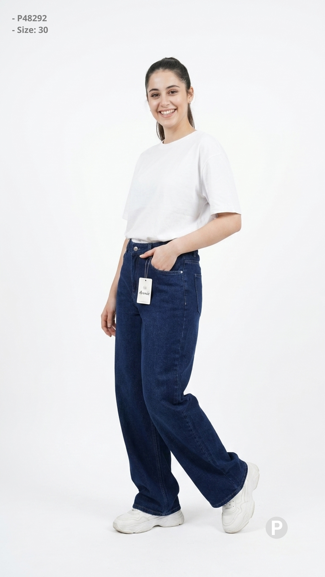 Dark Blue Denim Baggy Jeans | P48292