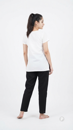 Black Cotton Straight Trouser | P48573