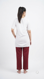Maroon Cotton Straight Trouser | P48574
