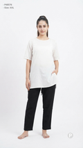 Black Cotton Straight Trouser | P48576