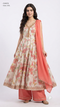 Off White Cotton Printed Kurti Set | P49878