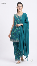 Green Floral Printed Short Frock Kurti| P49906