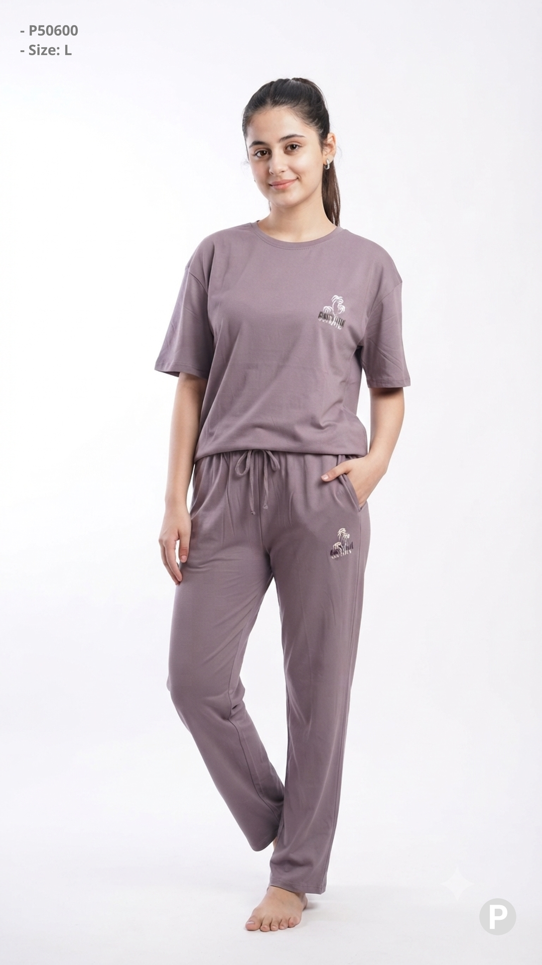 Lavender Plain Night Suit | P50600
