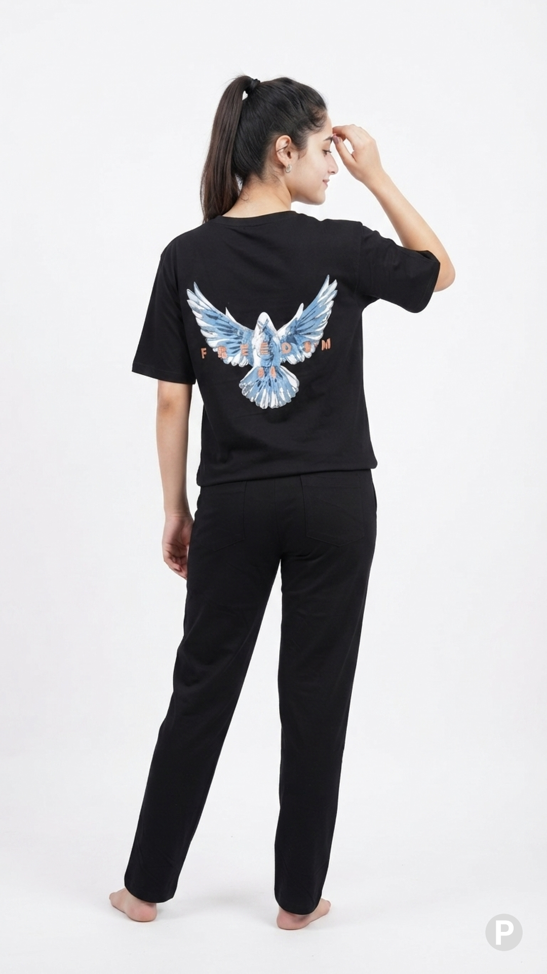 Black Plain Night Suit | P50602