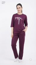 Purple Plain Night Suit | P50603
